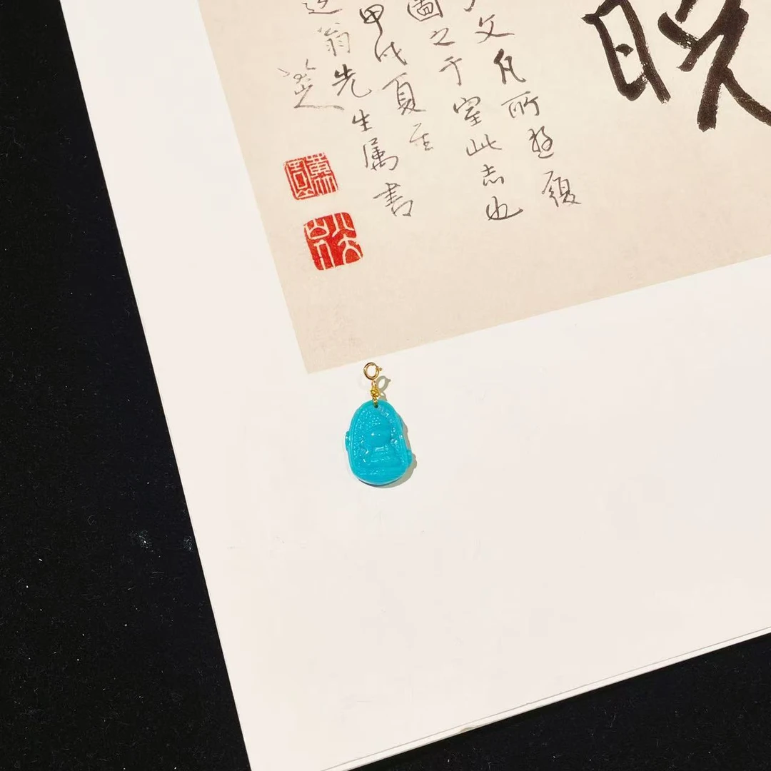 【云上雅岚】万象丨C40343-18k绿松吊坠-随型-多样性发一件