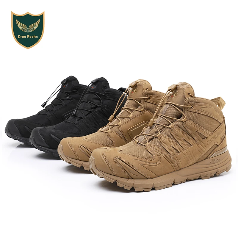 君洛克蜘蛛战术靴沙漠靴防滑耐磨防水V底防刺户外中帮徒步登山鞋