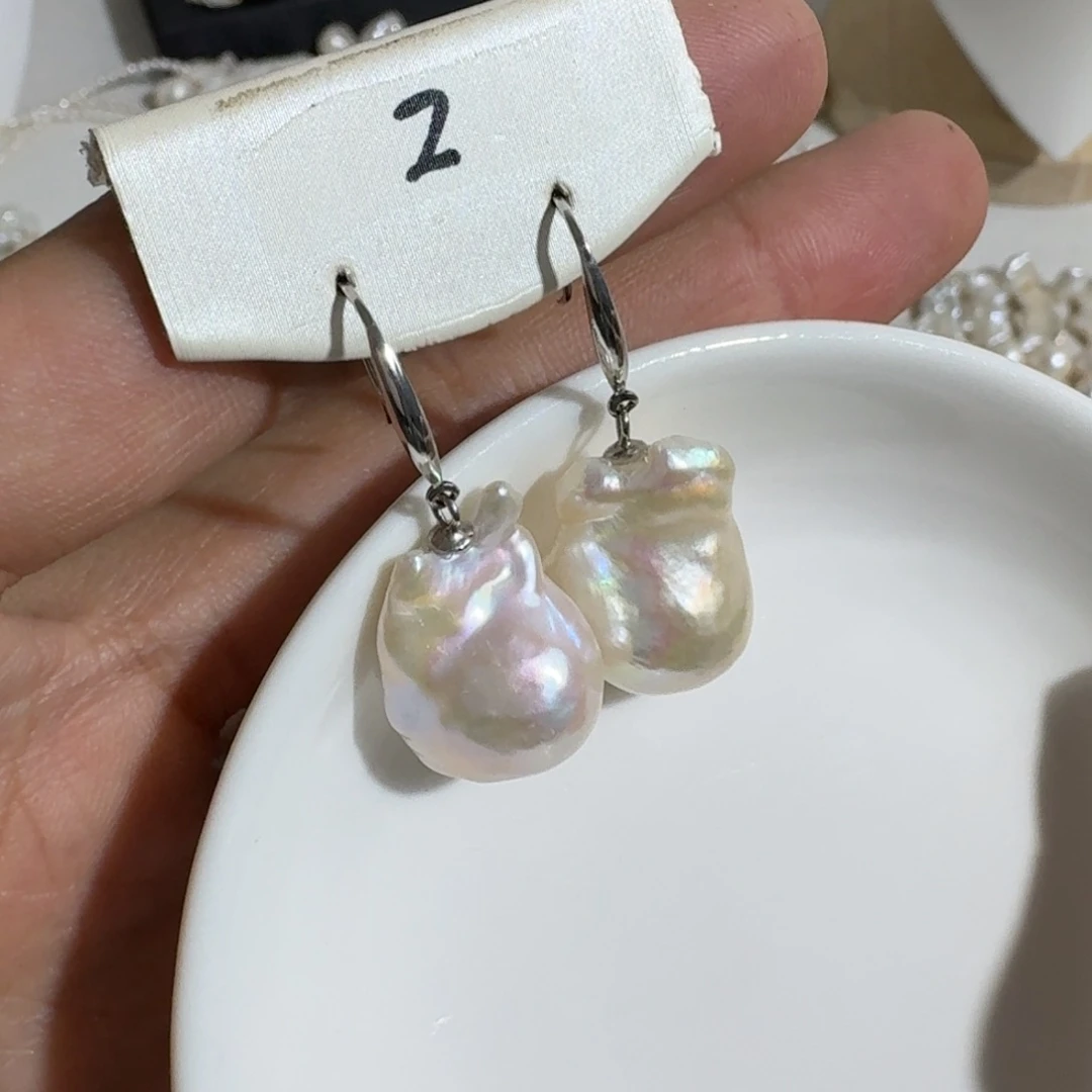 耳饰淡水珍珠银S925镶嵌