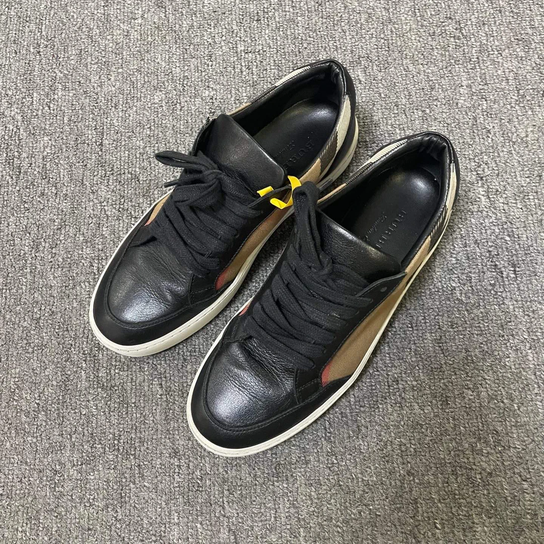 95新 BURBERRY/博柏利 Check Pattern 低帮时尚板鞋 37.5码/12586