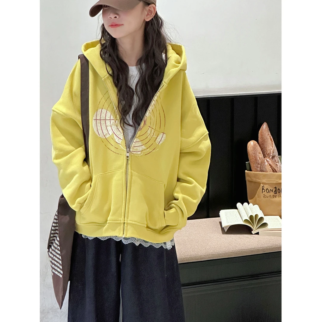 K29330孙小美韩系女童卫衣2025秋装新款儿童连帽上衣春秋外套