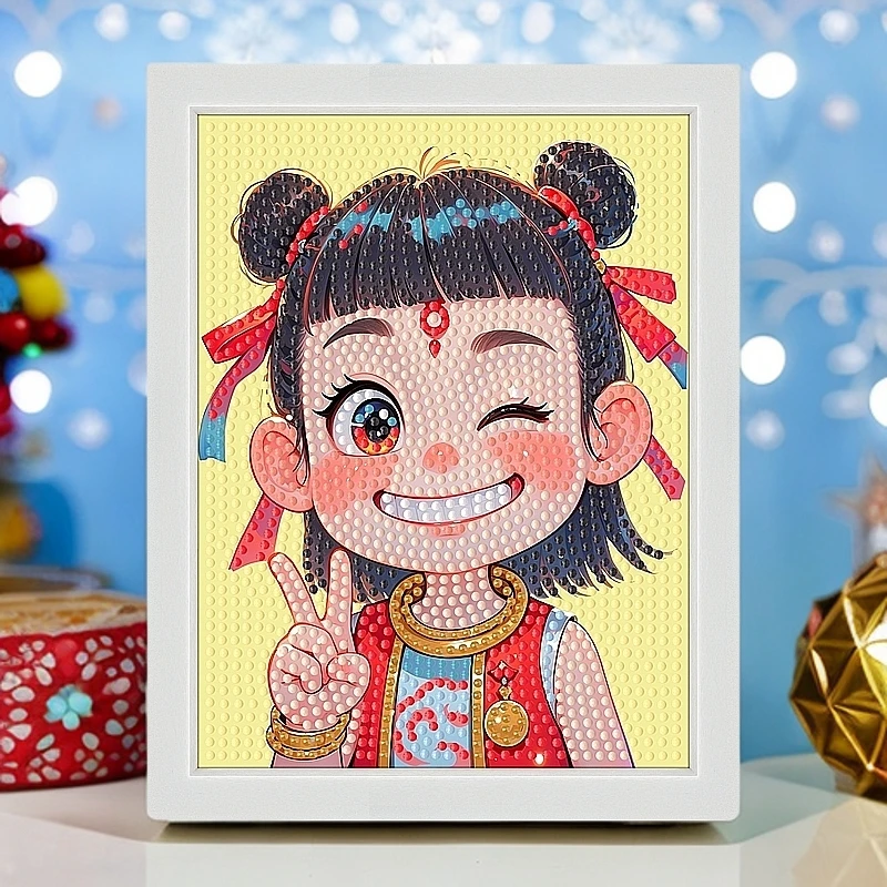 钻石2025新款钻石贴画装饰儿童礼物哪吒挂画订婚礼物送闺蜜钻石画