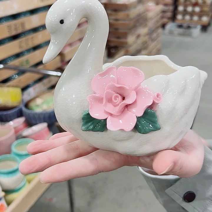 有孔.凑满10元发货多肉陶瓷花盆！