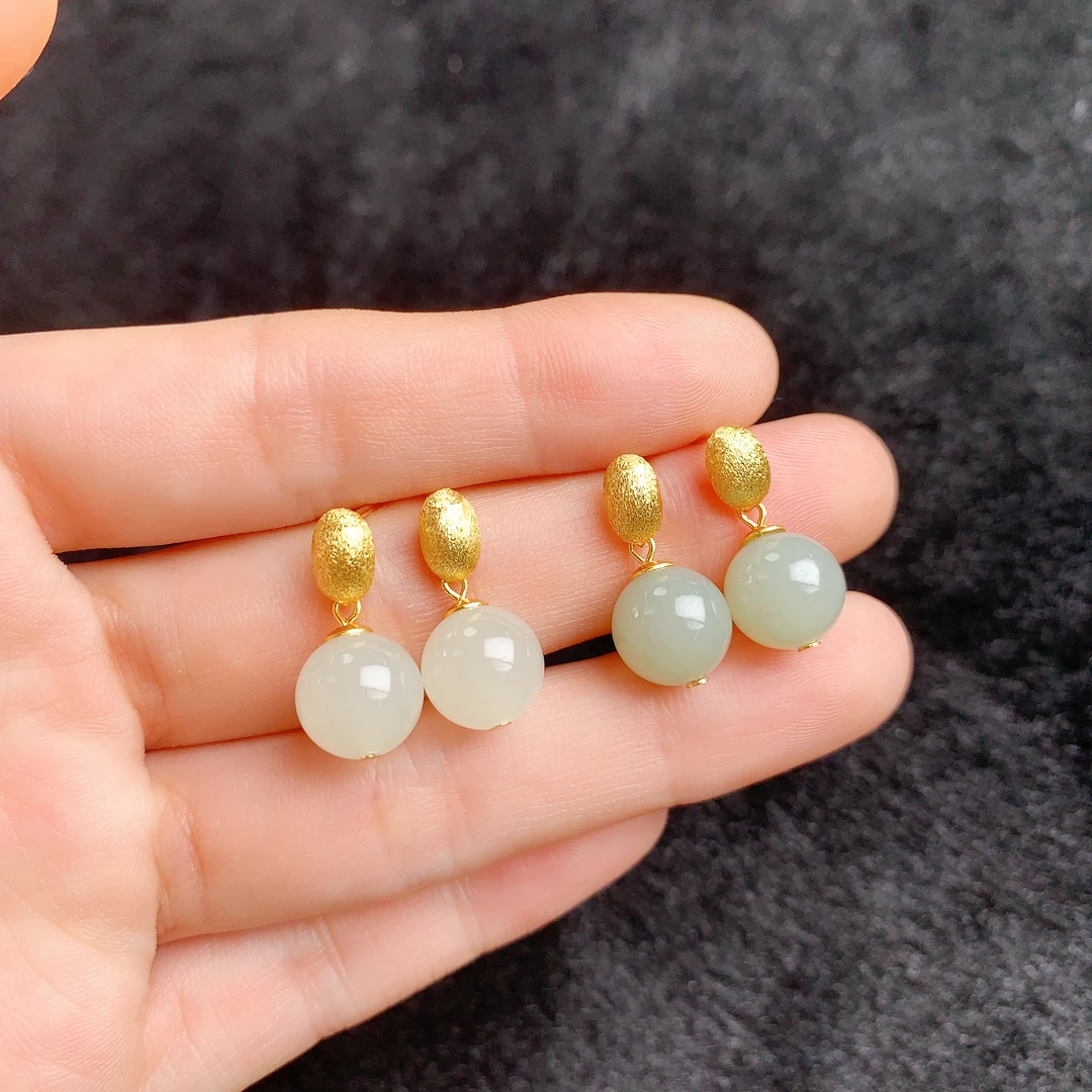 【麦子家族夏日特惠】天然和田玉S925银耳坠多样性发1对 D1912