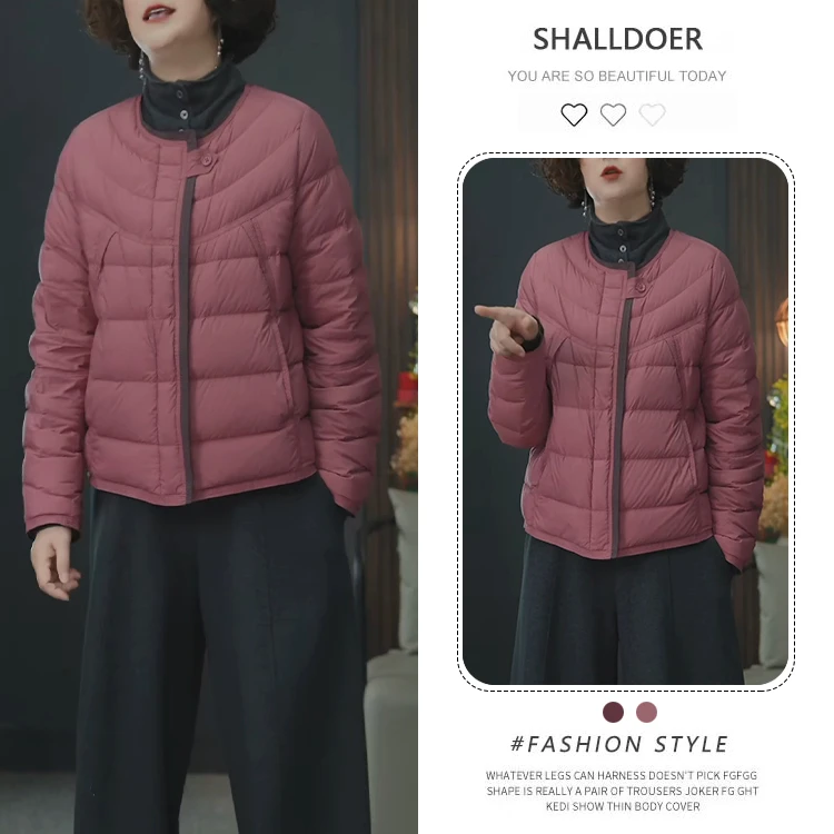 气质百搭纯色设计感潮流圆领上衣2025新款复古时尚高级感棉服女