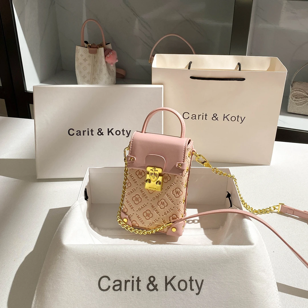 CARIT KOTY小众高级感多巴胺手机包包女2025新款百搭链条斜挎小包