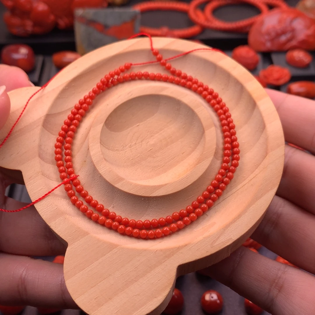 南红玛瑙未镶嵌精工满色满肉小米珠2.8mm