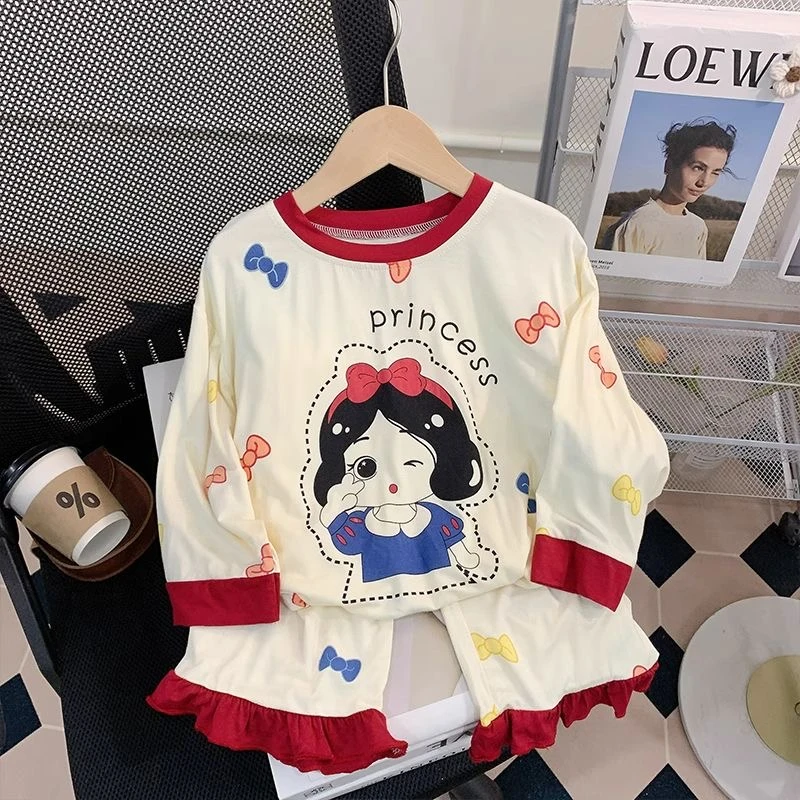 儿童新款睡衣女童春秋季薄款长袖女孩宝宝可爱公主夏季家居服套装