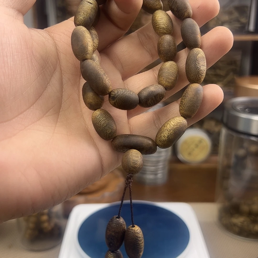 手串沉香10mm留疤双圈金丝油20g