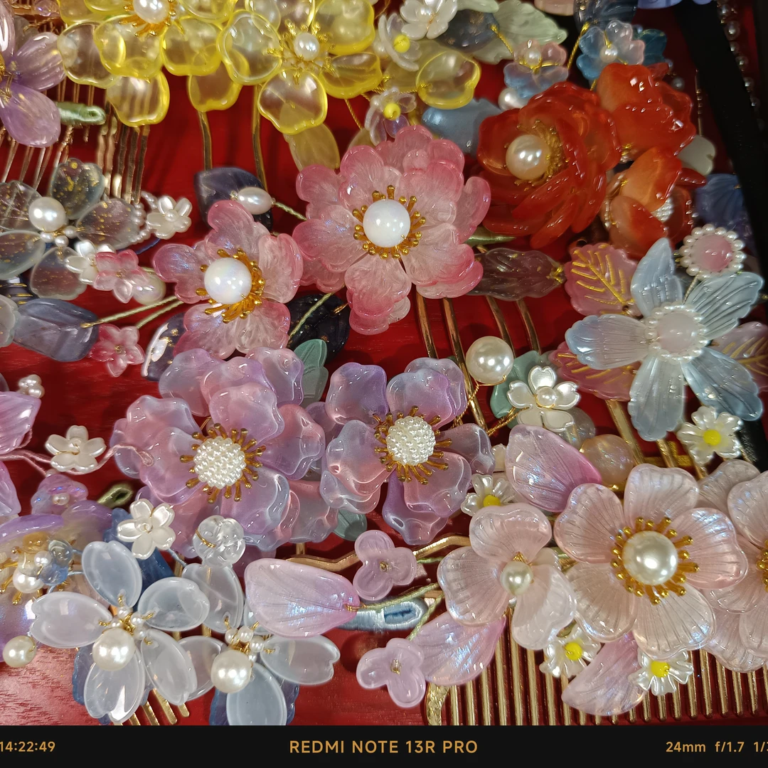 阿熙瓷珠所古风软簪女中国风明制唐风紫色复古头饰排簪饰品发簪