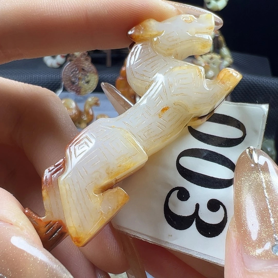 和田玉未镶嵌挂件老*