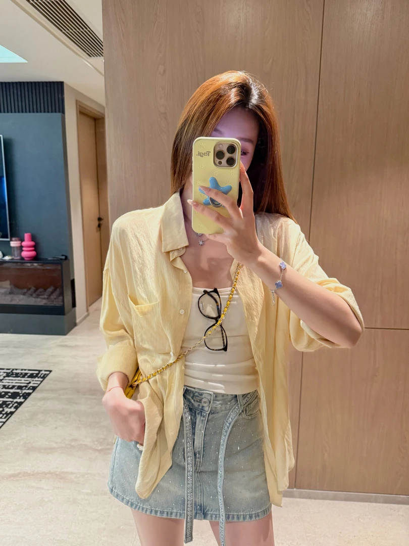 Yue【夏日多巴胺】夏季新款长袖薄款时尚透气防晒衬衫YY5D0C05