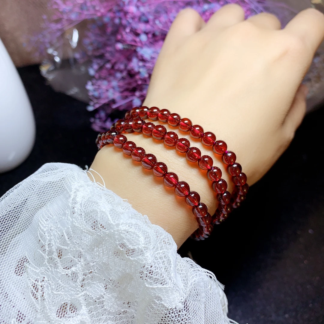 【时空】斯里兰卡香槟色三圈石榴石时尚手串