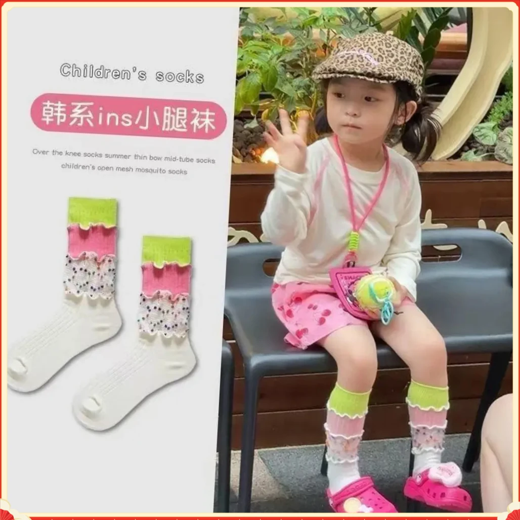 夏季儿童多巴胺拼接袜子日系风WSZZ街头网红可爱创意中筒堆【鲲鹏】