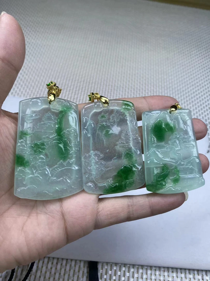 N327飘花山水吊坠多样性发一经典精品时尚气质百搭情侣