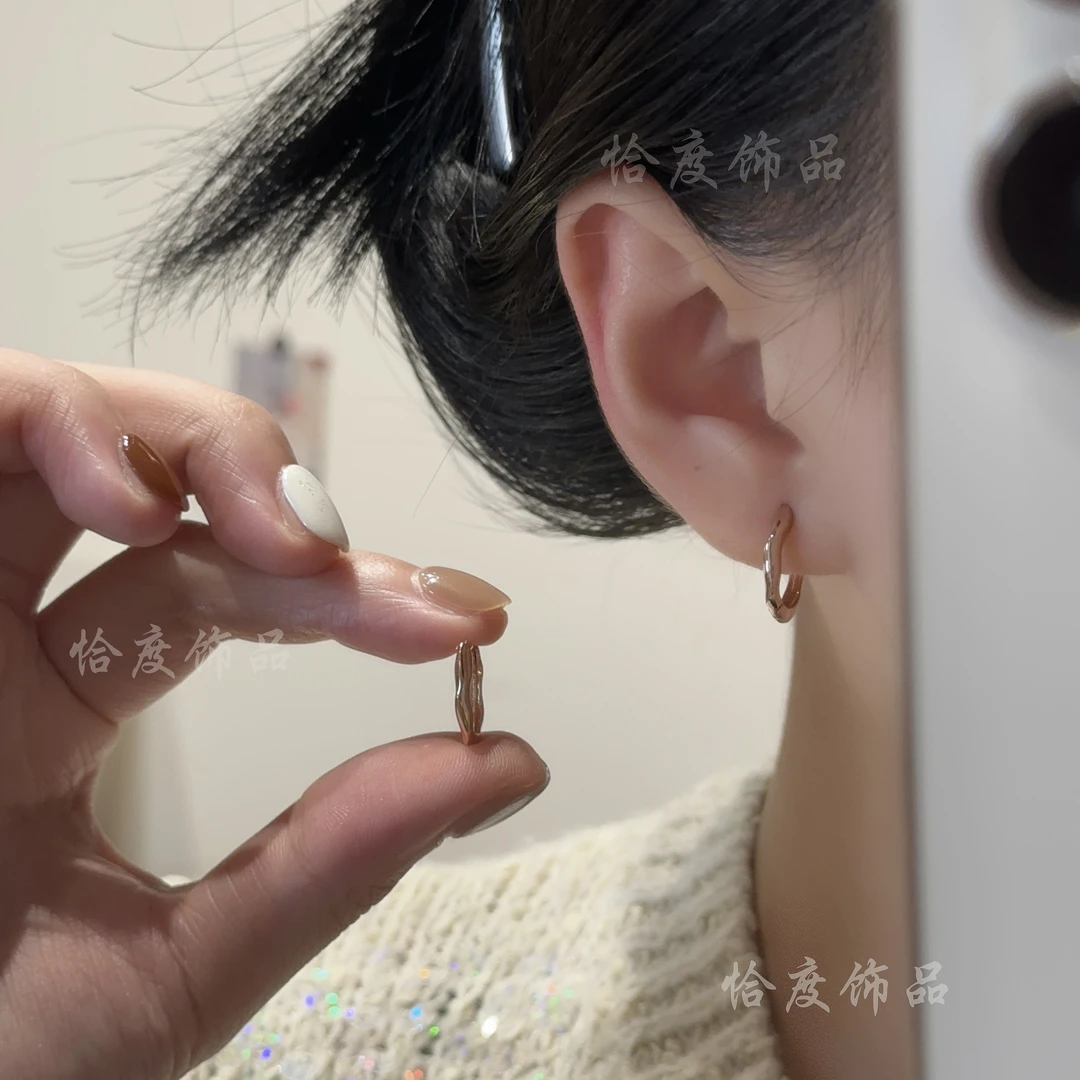 【恰度】玫瑰金色小巧素圈耳扣冷淡风设计