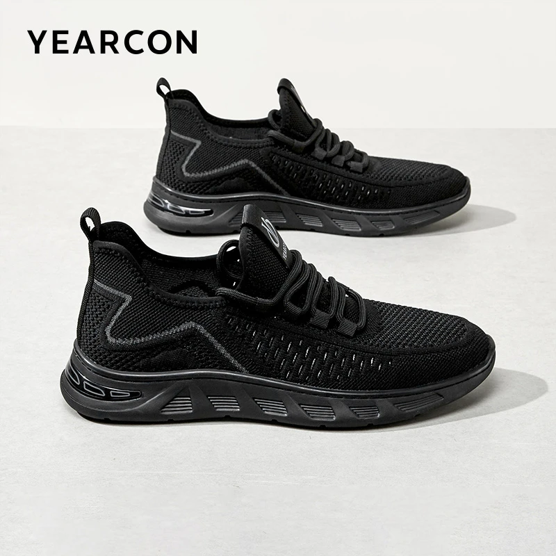 意尔康男鞋2025新款夏季飞织网面透气轻便鞋子男款休闲运动鞋男