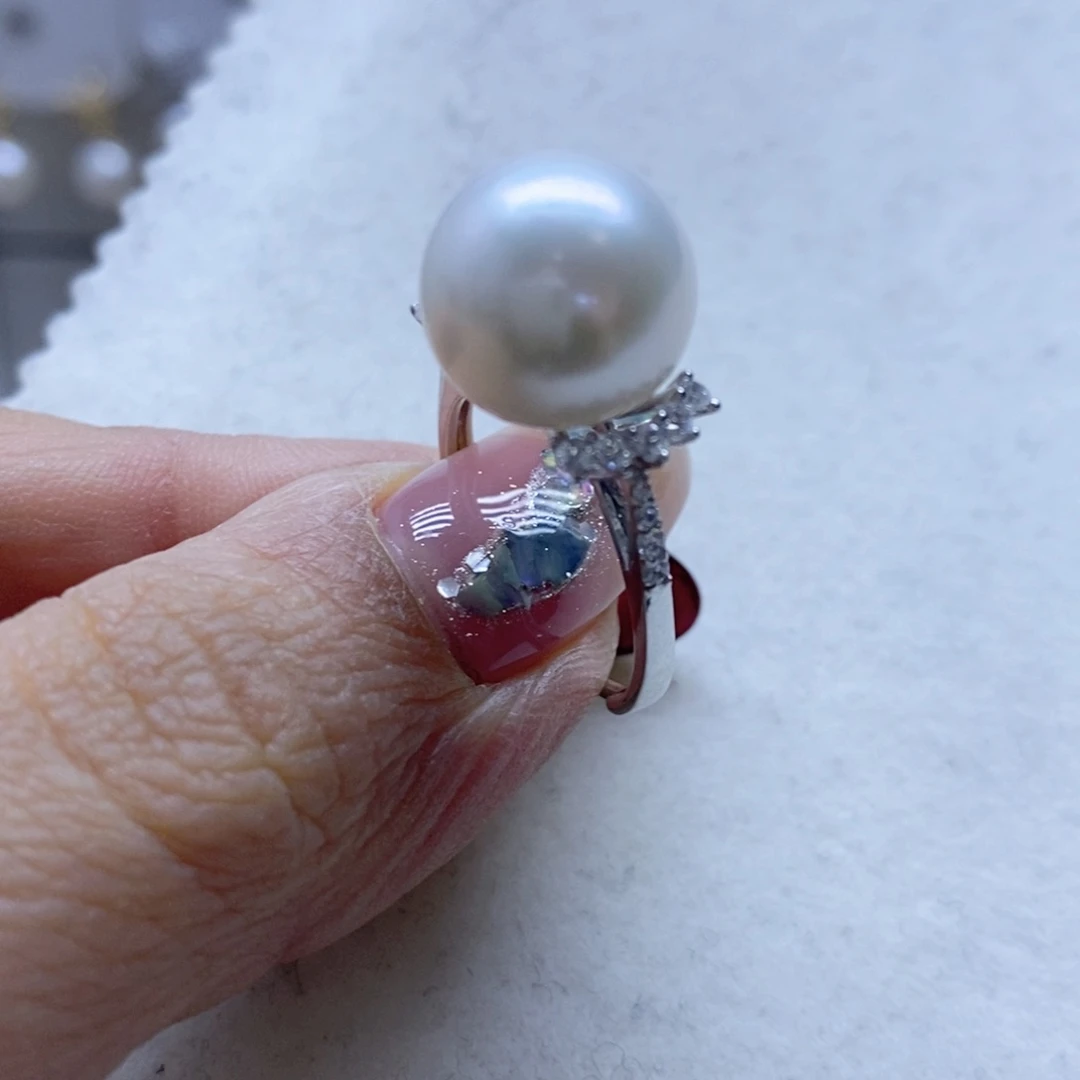 淡水珍珠戒指银S925镶嵌