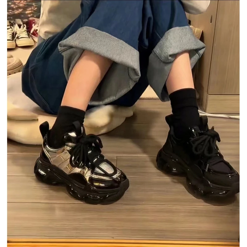 【黑天鹅】秋冬百搭ins网红厚底老爹鞋透气好物时尚休闲鞋XC/68090