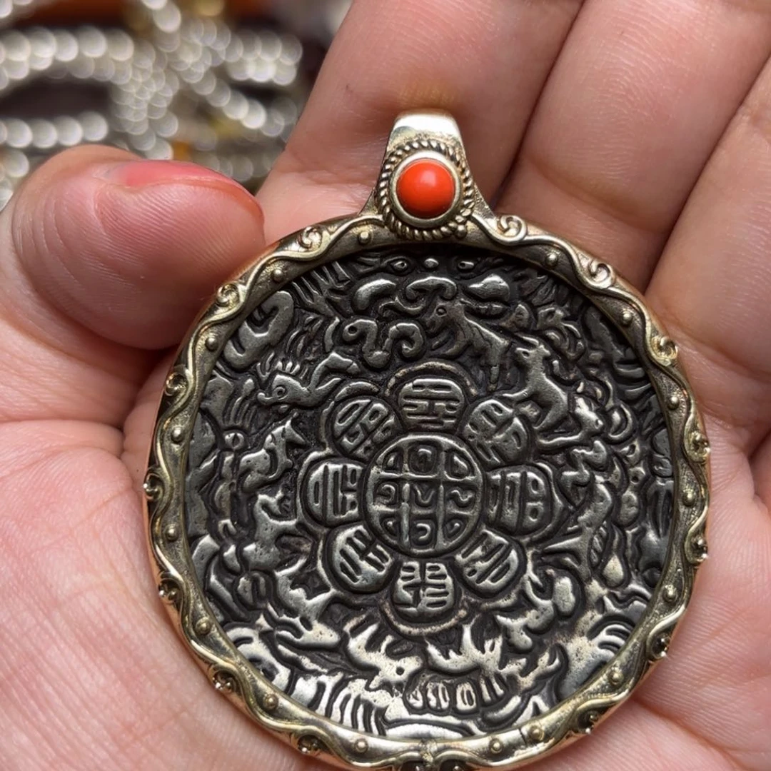 铜星月菩提吊坠项链