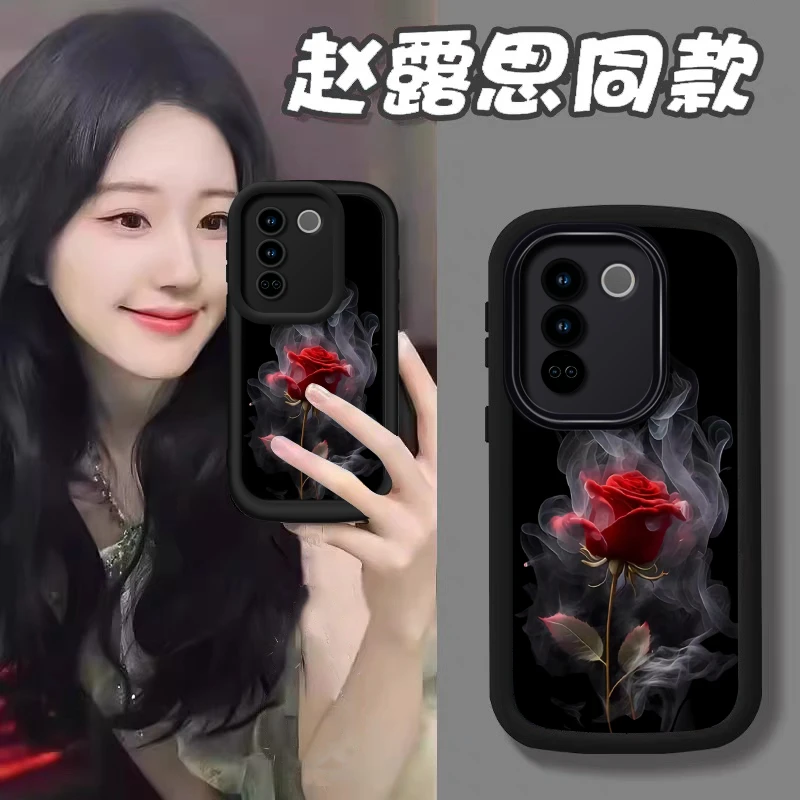 轻奢烟熏玫瑰适用vivoS16手机壳ins网红个性防摔vivoS16Pro全包