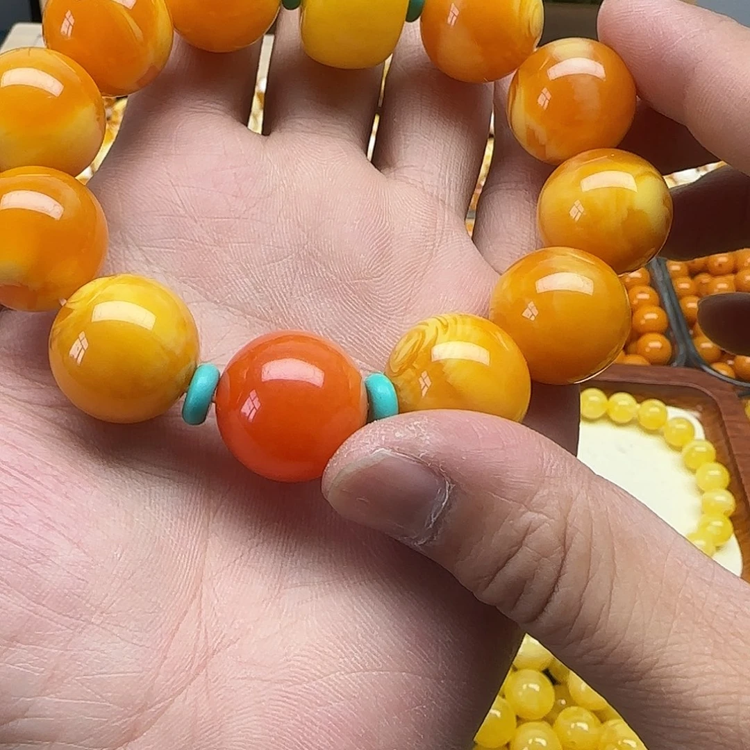 天***儿精品老蜡素串搭配一条