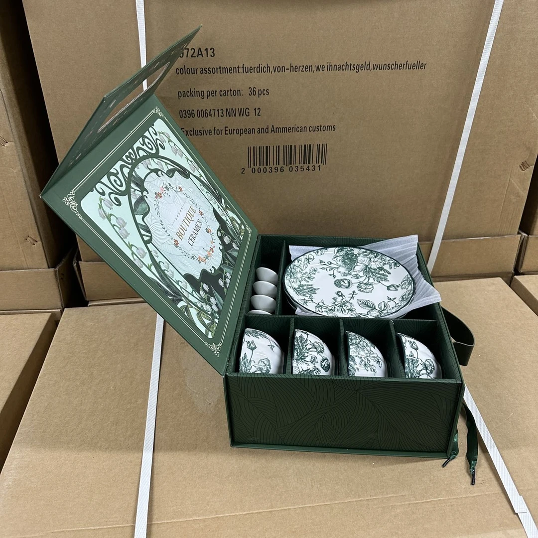 大倩专属绿色碗盘餐具套装