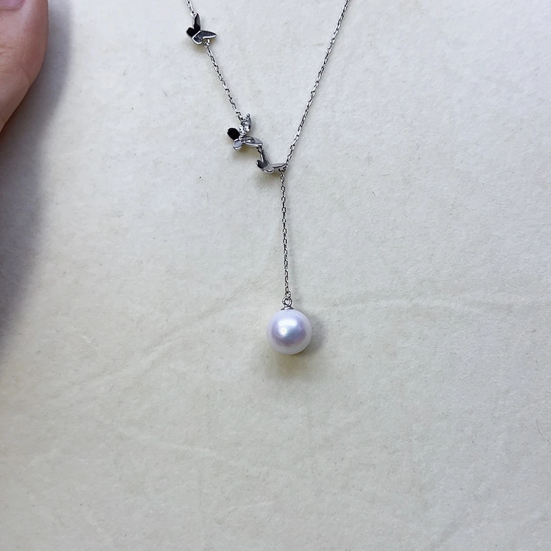 颈饰银S925镶嵌淡水珍珠