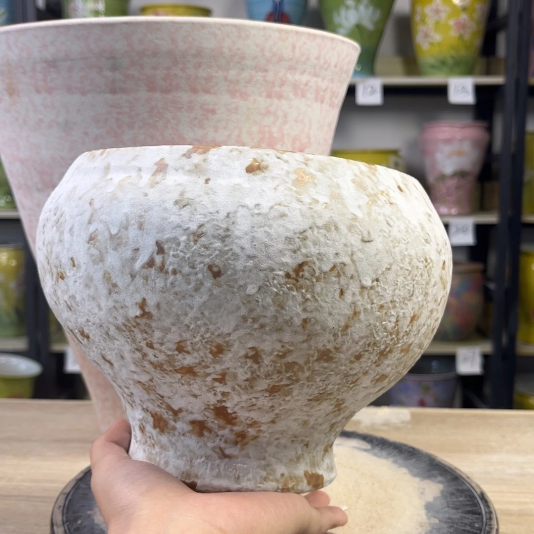 瓷片景德镇手工手绘陶瓷花盆