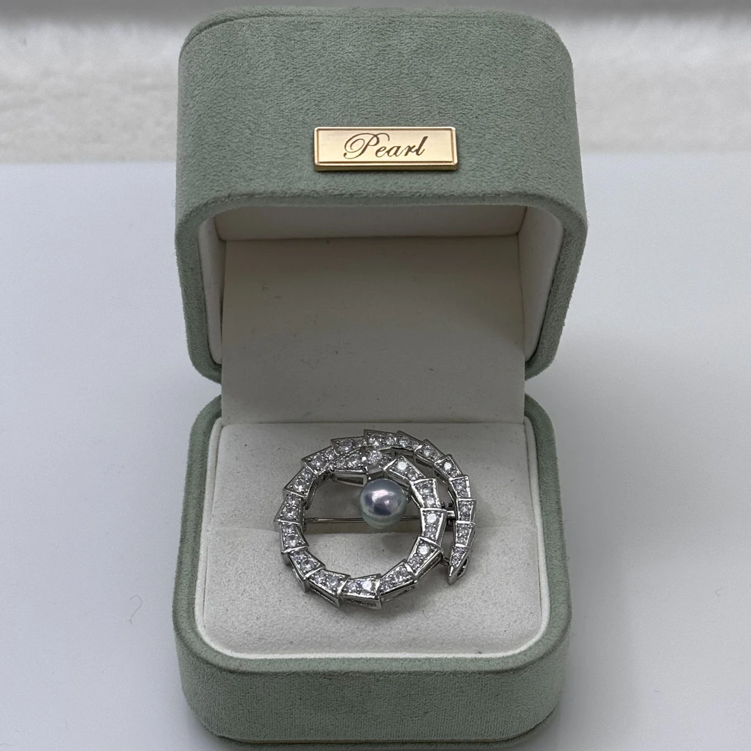 海水灰珠设计款胸针经典百搭 SS736