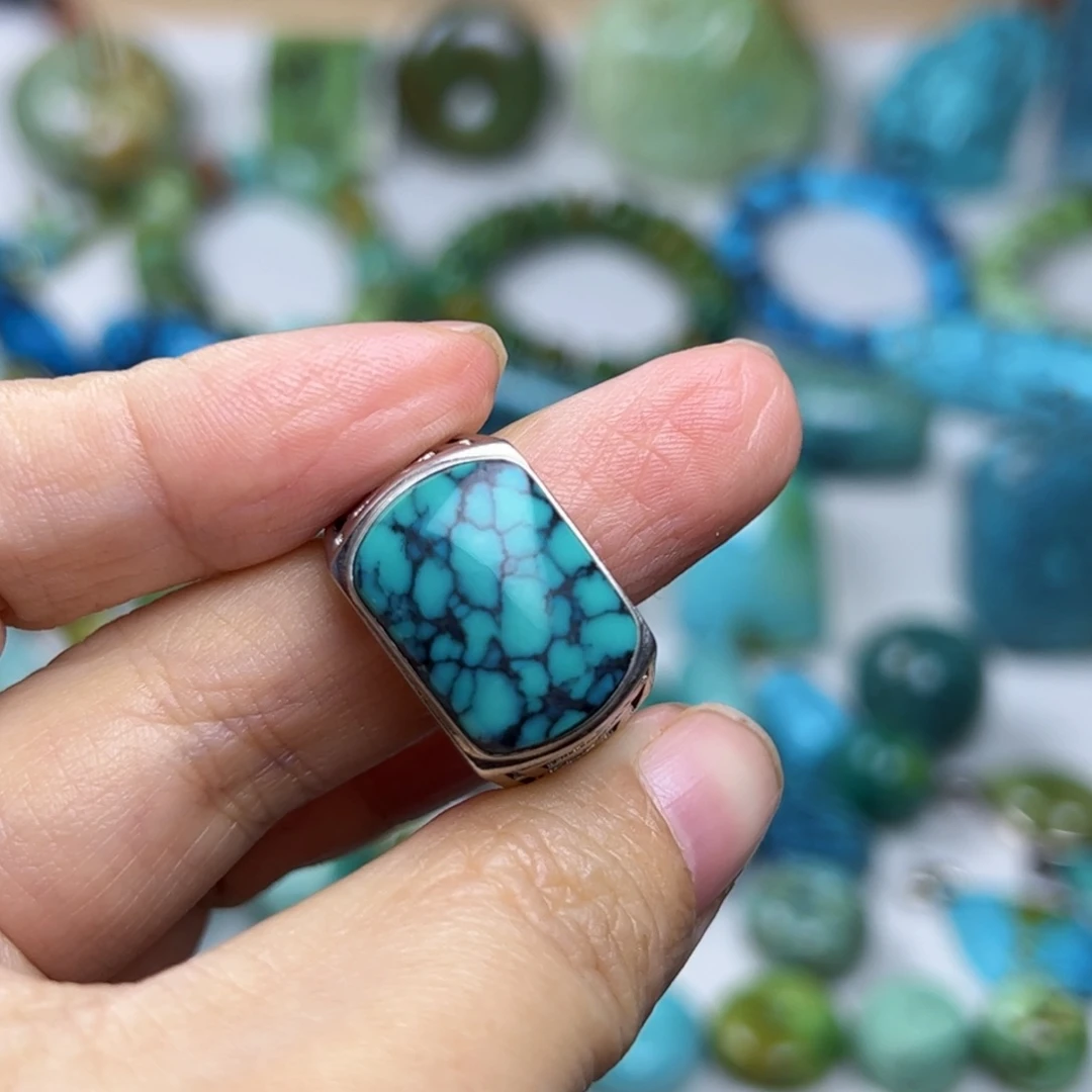 绿松石银S925镶嵌珠宝奇石