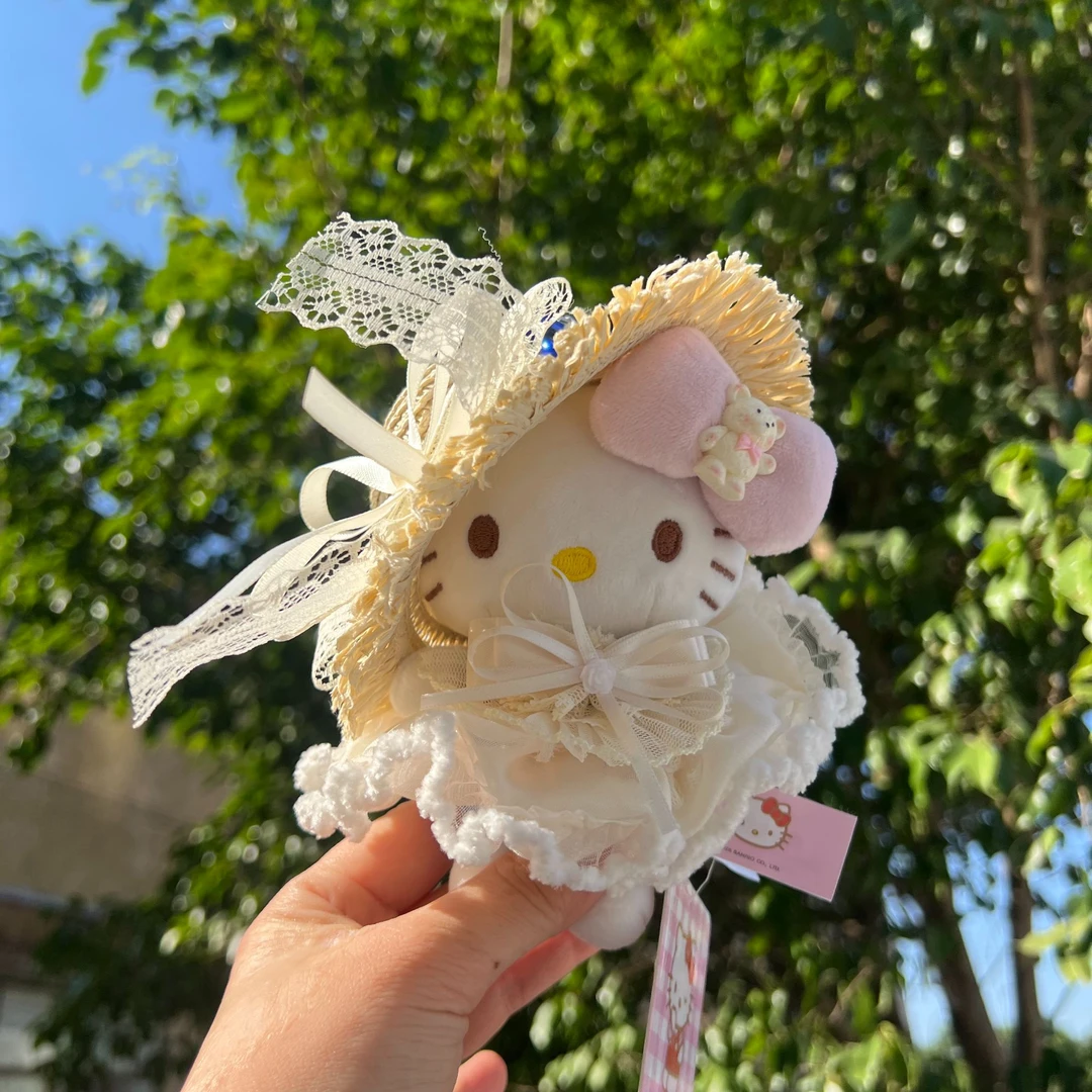 正版hellokitty挂件公仔纯白花嫁kt猫包包毛绒玩偶挂饰女生礼物