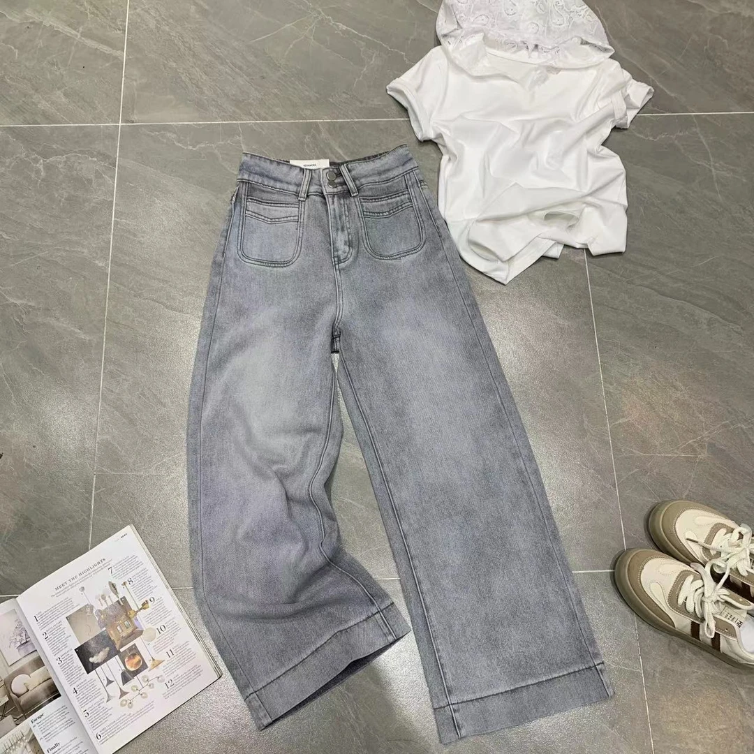 Z.X 复古竖插口袋牛仔九分裤 6098（K6↓）