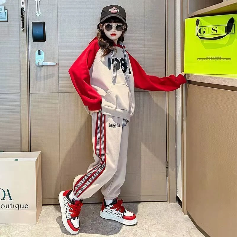 女童运动套装春秋季时尚新款洋气大童休闲卫衣儿童秋季潮酷穿搭
