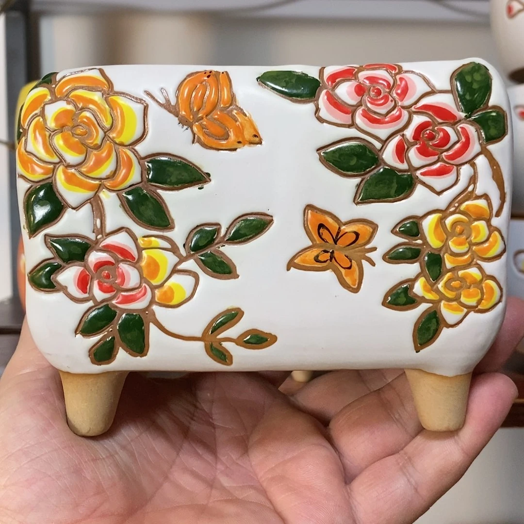 红陶韩式多肉植物花盆