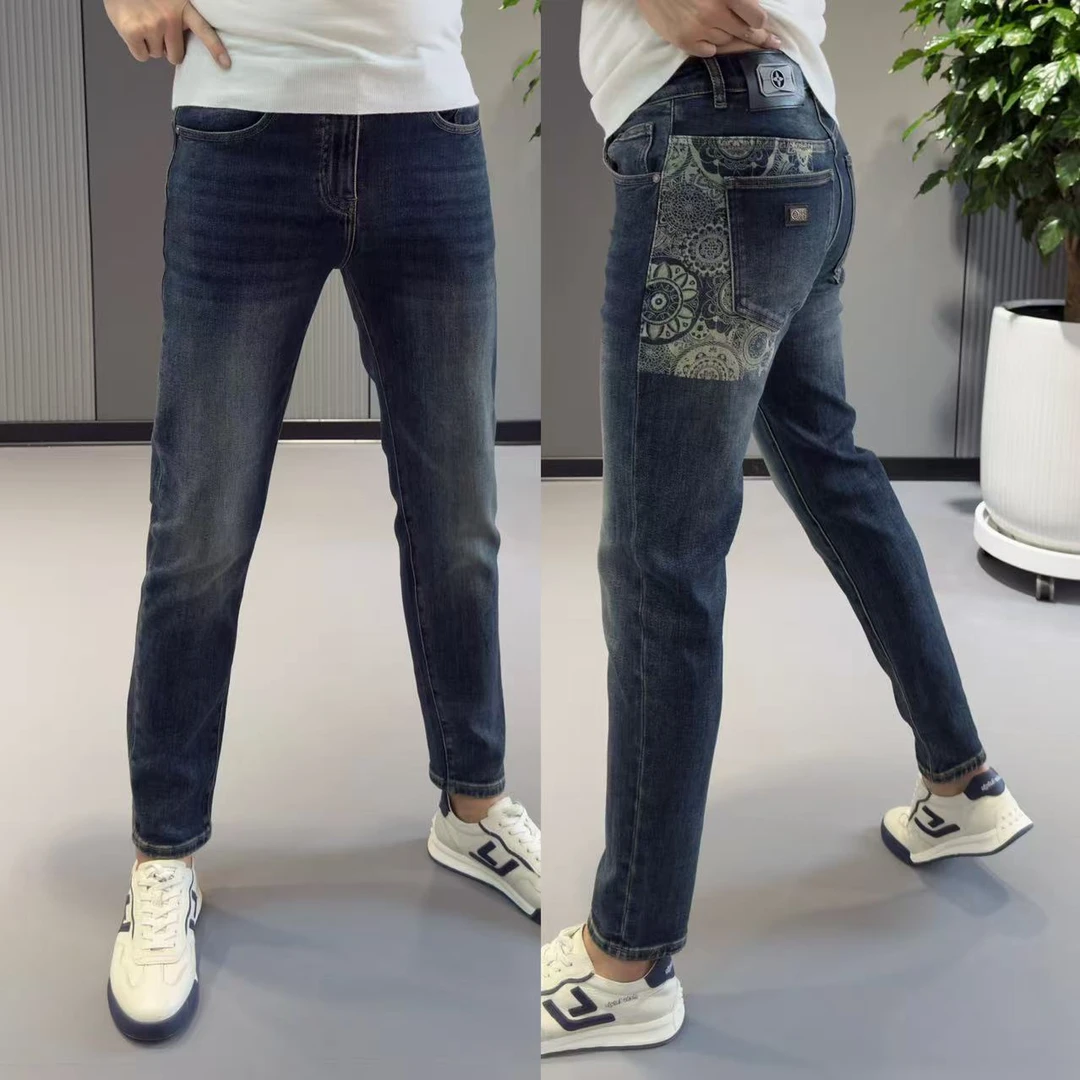 男士秋季新款长裤修身显瘦小脚裤牛仔裤秋冬男款爆款2025新款