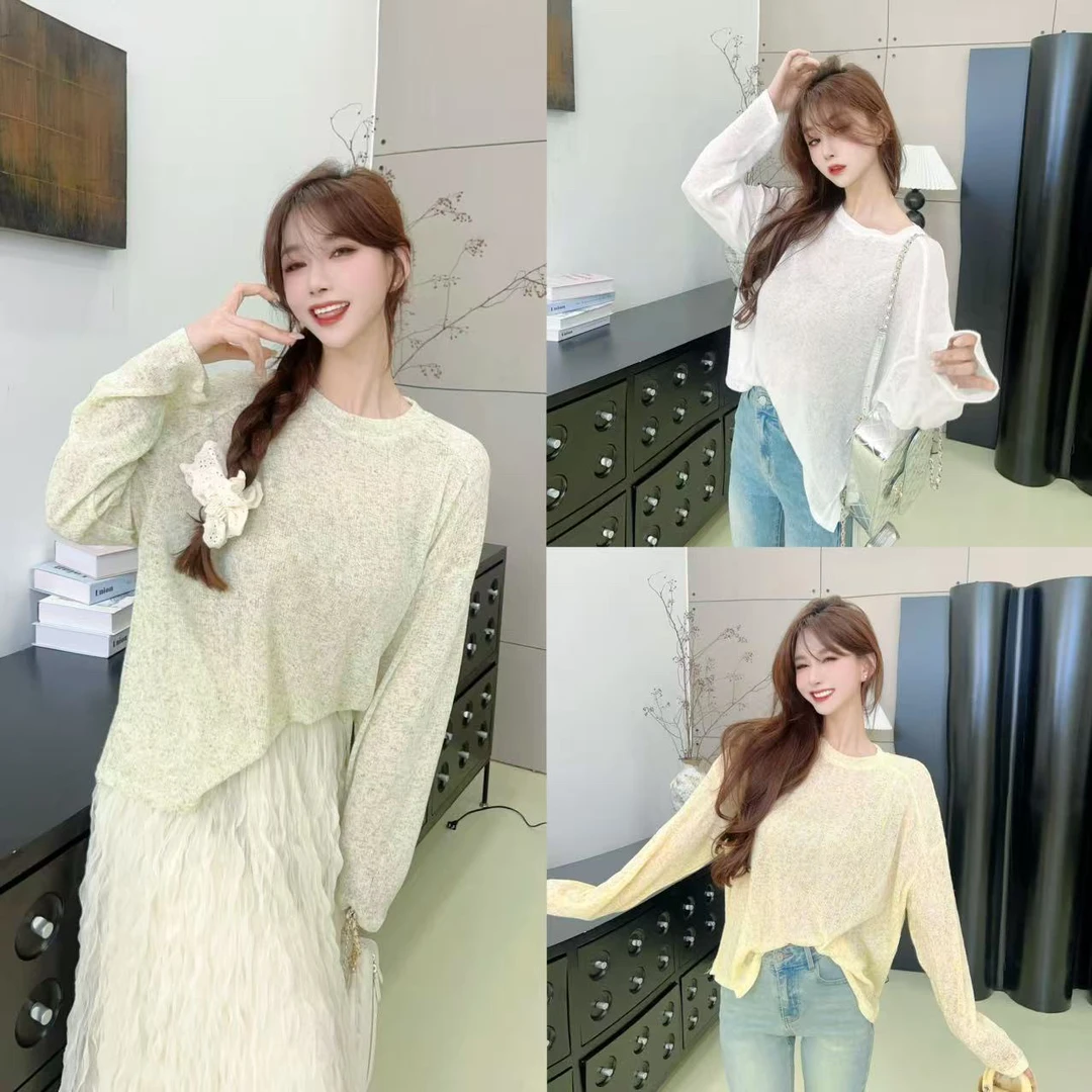 《极简主义》慵懒风宽松显瘦麻料薄款防晒罩衫#8551