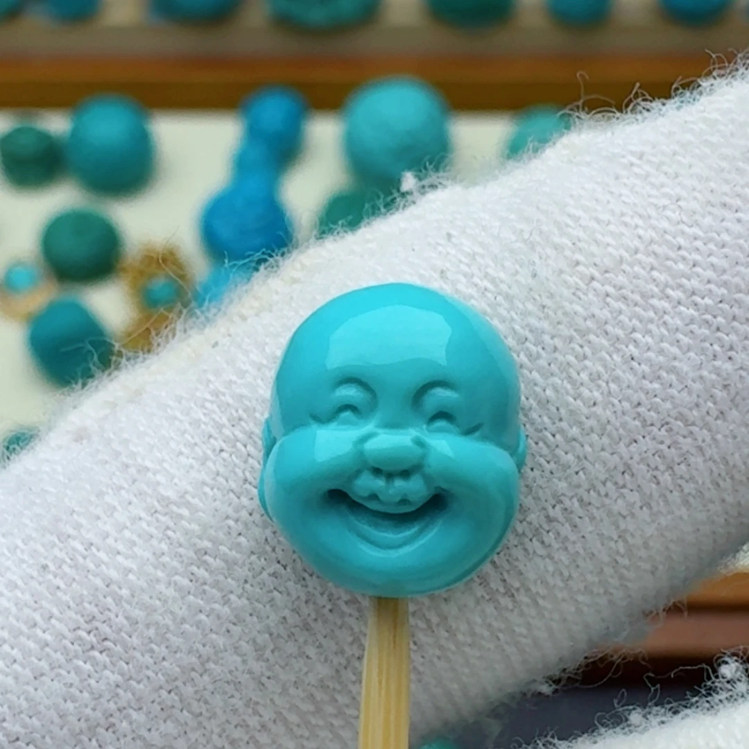 绿松石未镶嵌笑佛8.6