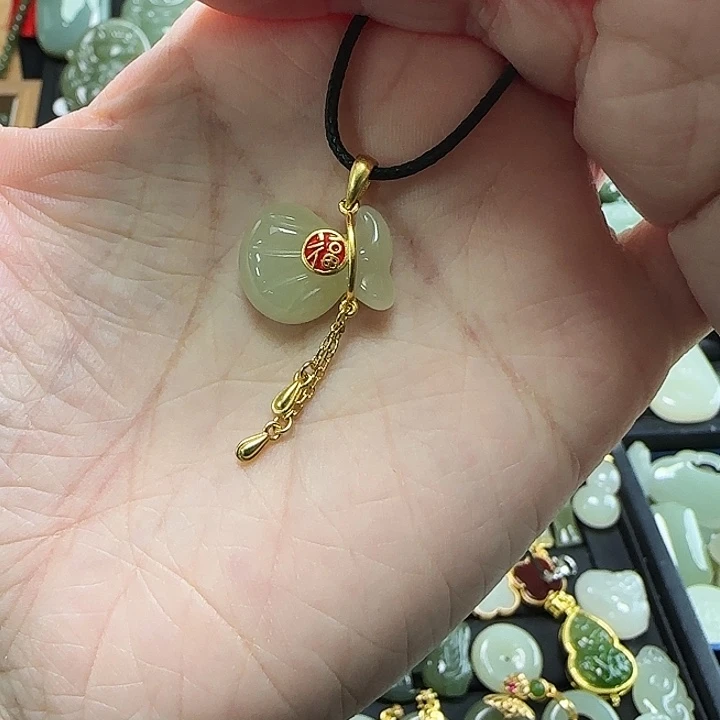 吊坠(不含链)银S925镶嵌和田玉