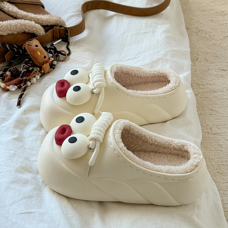 防水卡通棉拖鞋女2025新款爆款居家外穿耐磨防滑厚款冬季包头棉拖