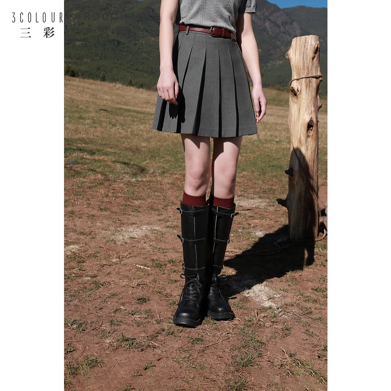 大码女装2025春季新款百褶半身裙A字短裙百搭显瘦学院风胖MM