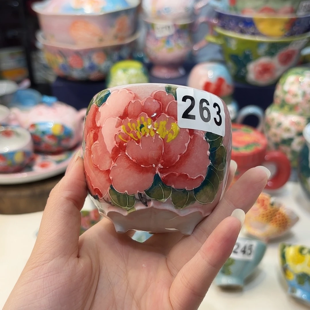 瓷片景德镇手绘高温釉下彩陶瓷茶具