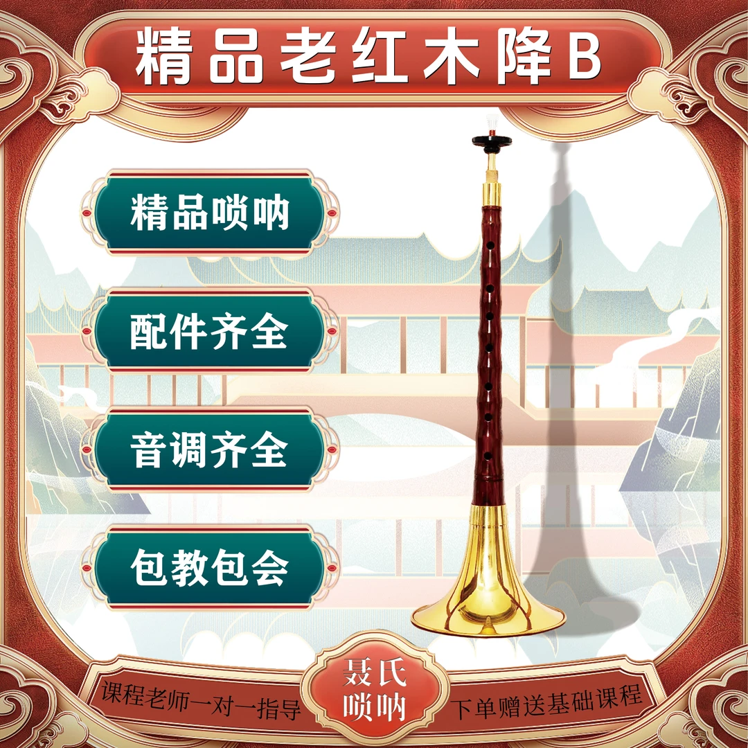 降B调老红木老红木专业唢呐包教学有老师辅导