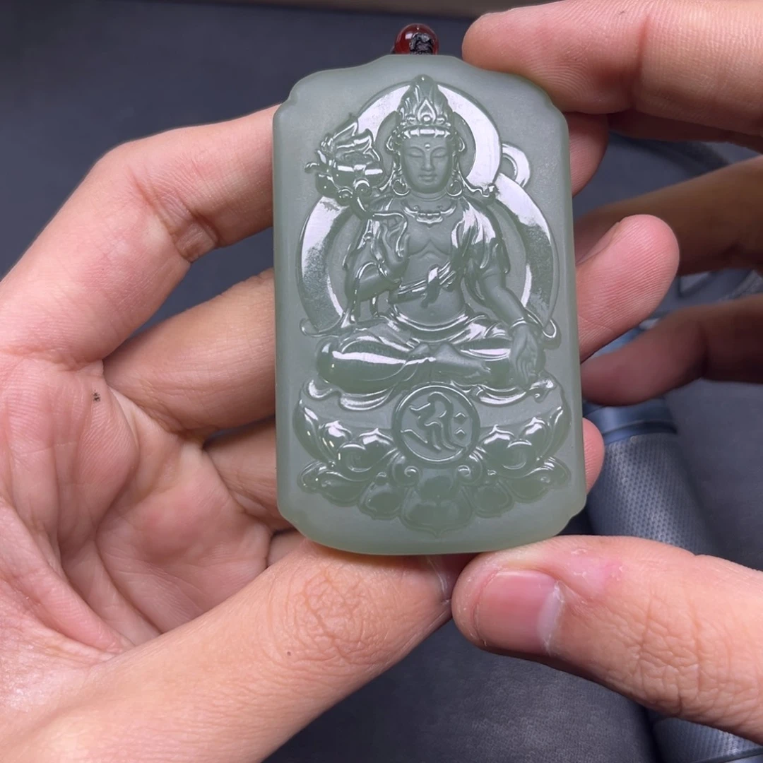 和田玉颈饰未镶嵌多样性钢板料观音