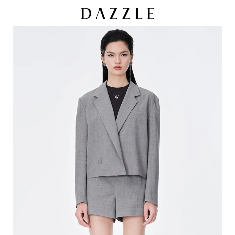 专选DAZZLE地素2021薄款精纺羊毛通勤西外套2D2F5031E