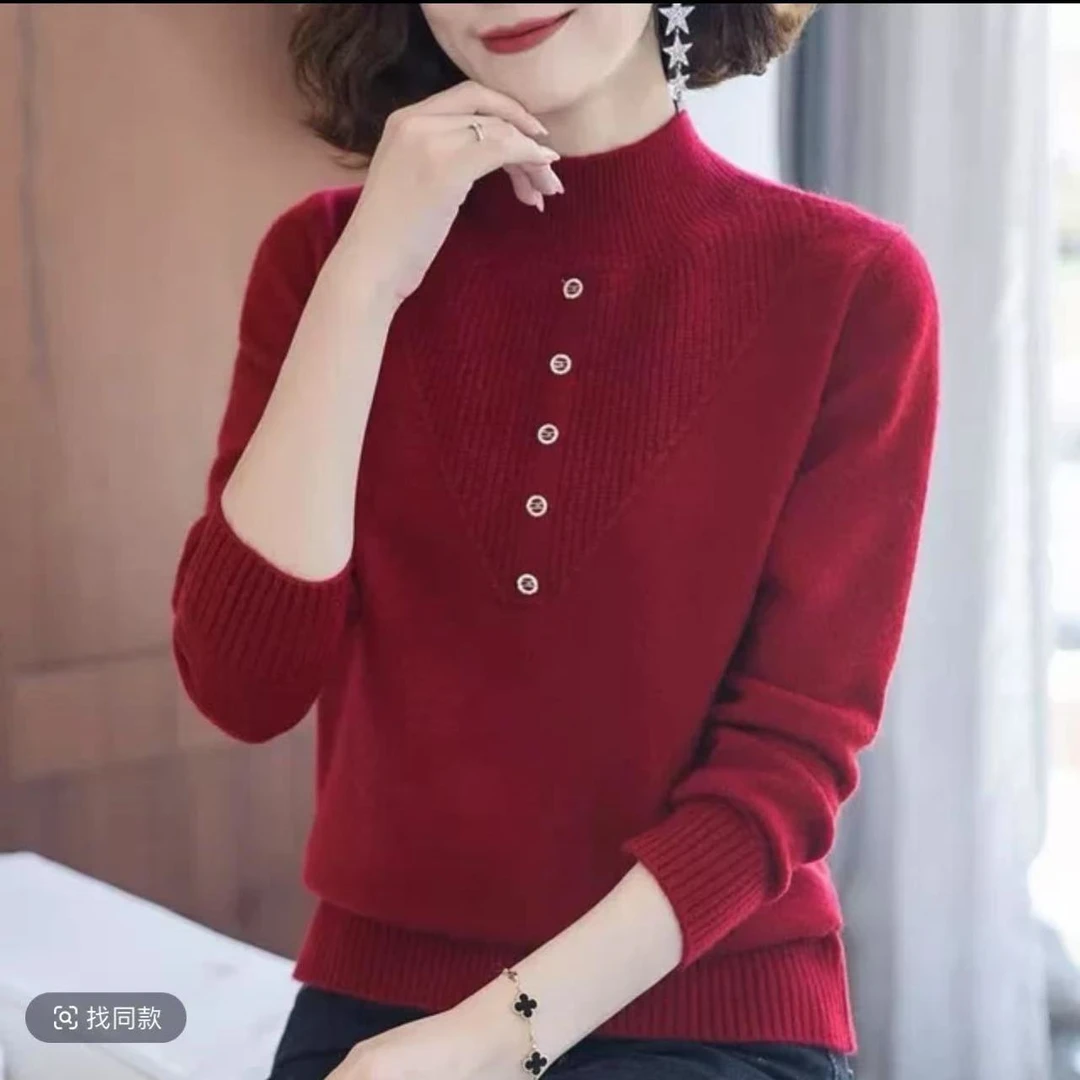 孤品！~清货是上扬半高领针织衫毛衣