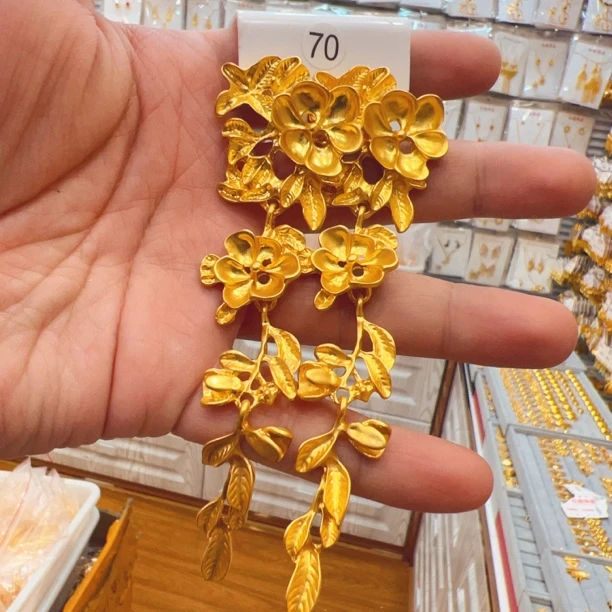 铜合金耳饰 e070 新款时尚休闲百搭夸张凤凰车花耳环