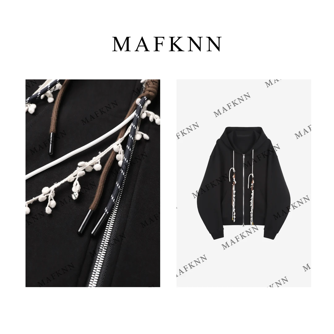 MAFKNN/玛肯时尚休闲简约纯色百搭带帽设计款带帽卫衣MK11696