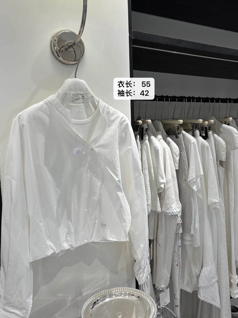 北海道泡菜定制干净小个子白色假两件春夏白衬衣