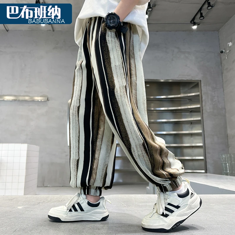 男童防蚊裤2025新款夏装儿童裤子夏季薄款大童运动裤男孩休闲长裤